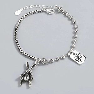 *NEW 925 Sterling Silver Vintage Rabbit Bracelet